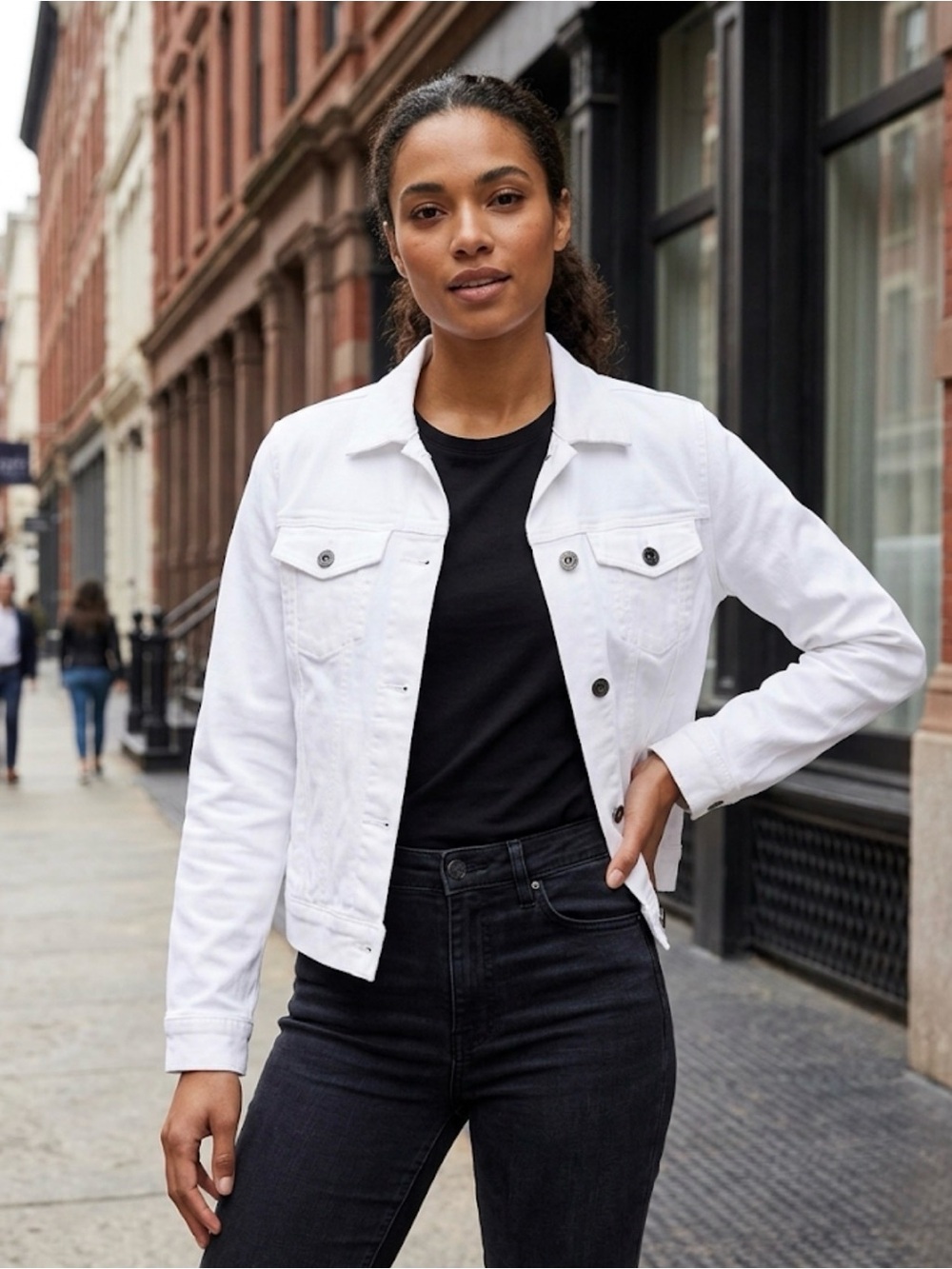 Orange fashion village White Denim Jacket